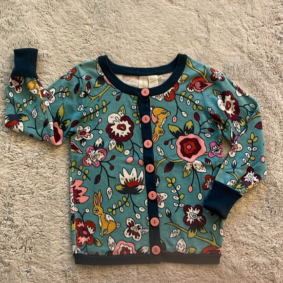 Matilda Jane Paint by Numbers Floral Cardigan Sweater SZ 4 blue bunny - Picture 1 of 3